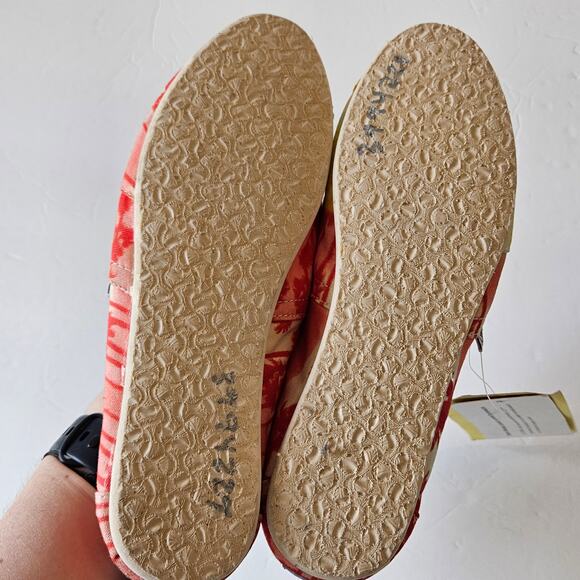 Toms Classic Slip On Orange Palm Tree Print Women's 6 Summer Vacation Casual - Picture 7 of 8